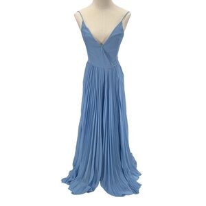 h&m Blue Pleated Lined Maxi Dress Size 2 Women’s